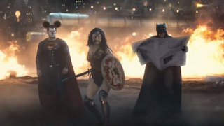 The sight gags fly fast and furious in this <i>Batman V Superman</i> trailer remix